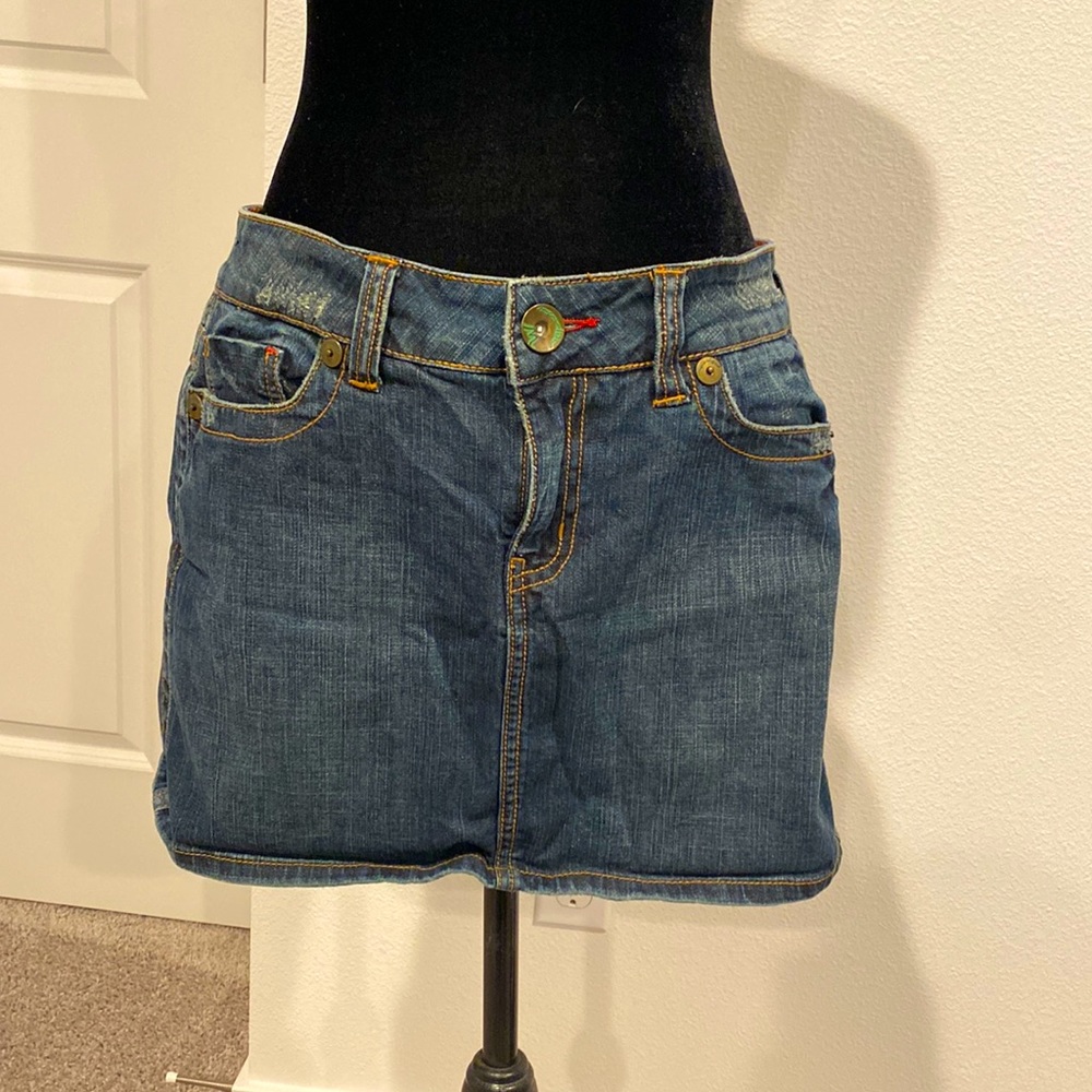 Denim mini skirt